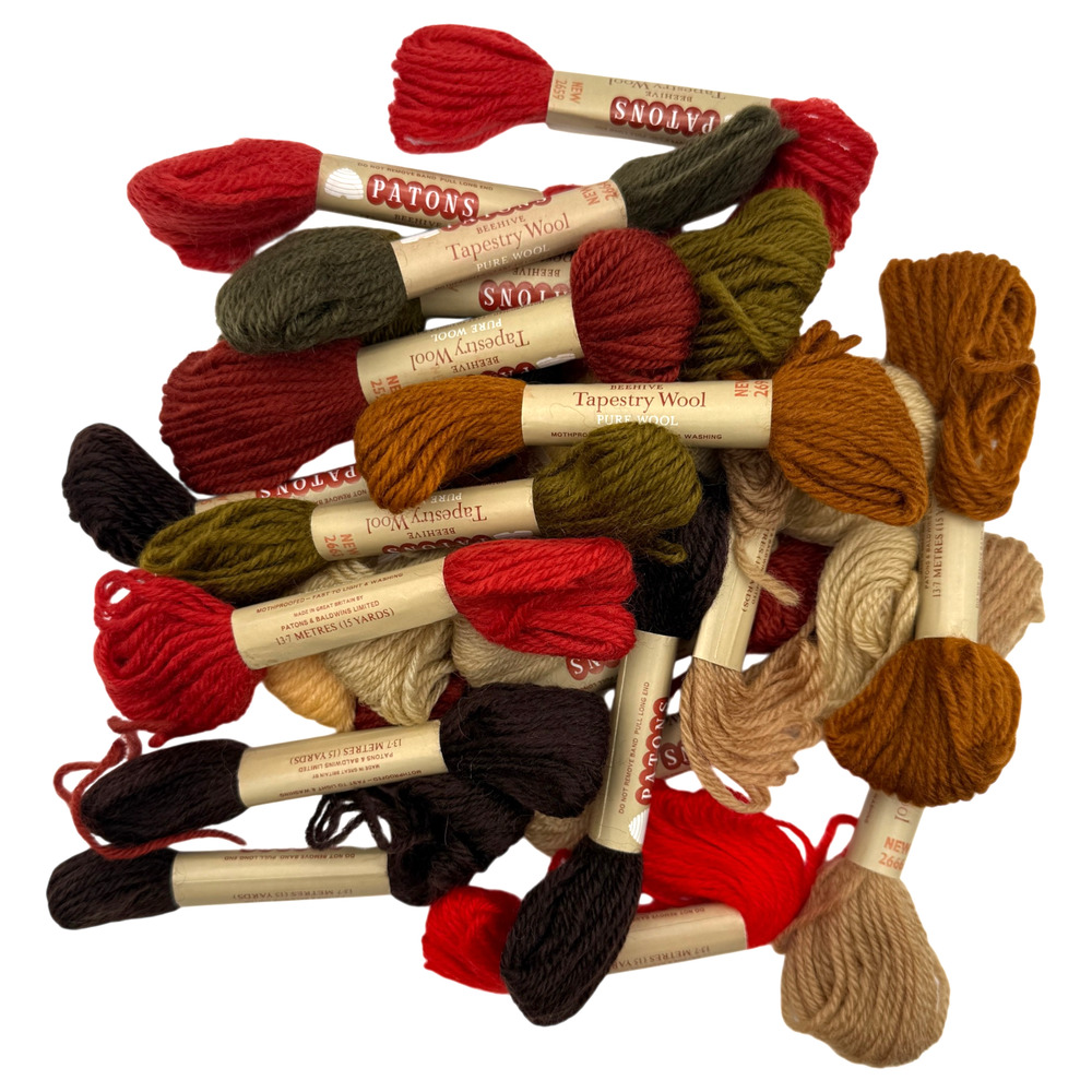 Vintage Mixed Lot of 20 Skeins Patons Beehive Tapestry Wool Yarn 15 yds each NOS